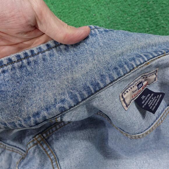 Vintage Lee Classic Denim Jacket Mens 2XL Light Wash Blue Trucker Button 00s - Picture 11 of 13